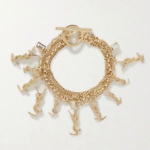 SAINT LAURENT YSL logo charms bracelet